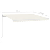 Manual Retractable Awning 400x350 cm Cream