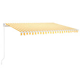 Manual Retractable Awning with LED 400x350 cm Yellow and White
