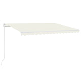 Manual Retractable Awning with LED 450x350 cm Cream