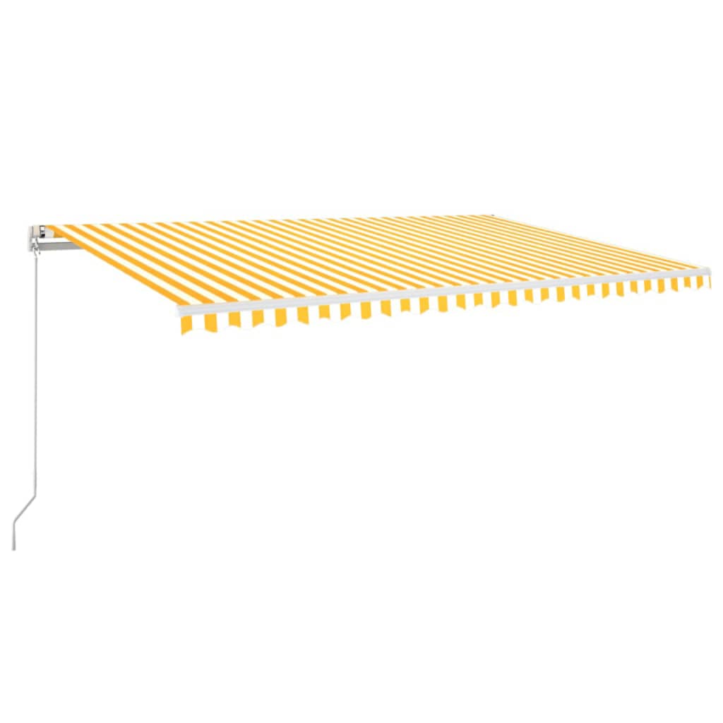 Manual Retractable Awning with LED 500x350 cm Yellow and White