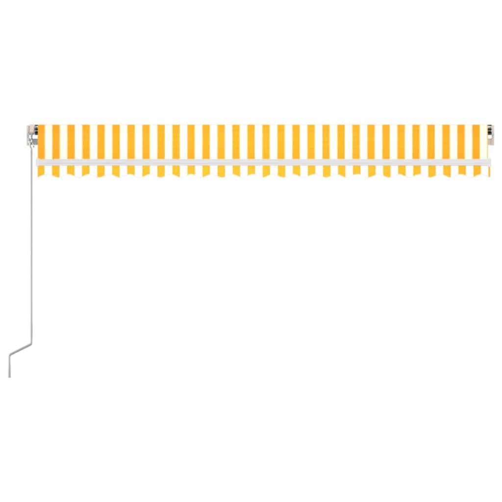 Manual Retractable Awning with LED 500x350 cm Yellow and White