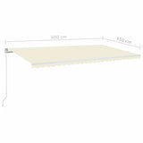 Manual Retractable Awning 600x350 cm Cream