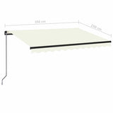 Manual Retractable Awning 350x250 cm Cream