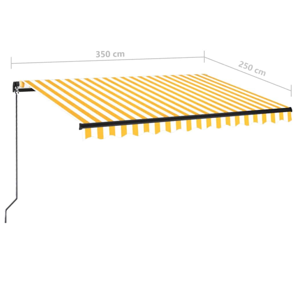 Manual Retractable Awning 350x250 cm Yellow and White