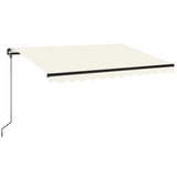 Manual Retractable Awning with LED 350x250 cm Cream