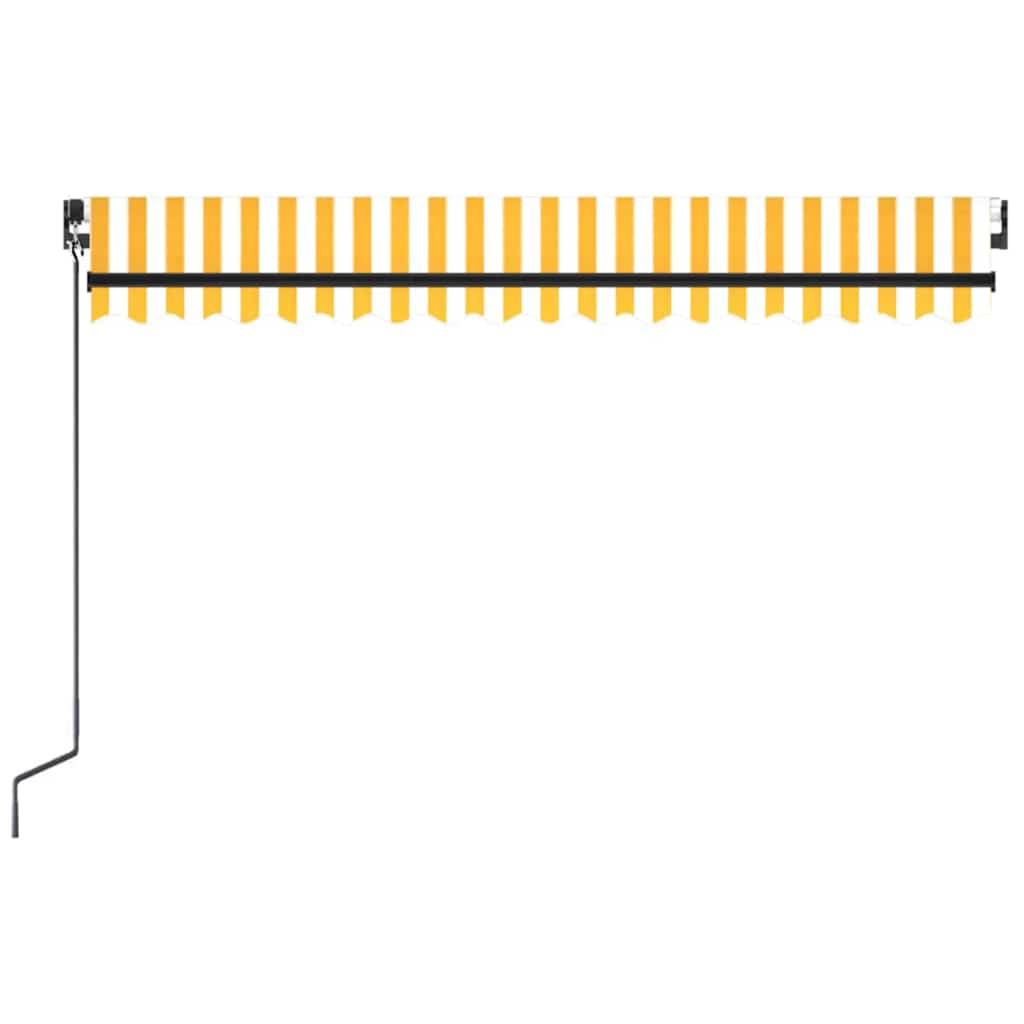 Manual Retractable Awning with LED 450x300 cm Yellow and White