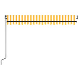 Manual Retractable Awning with LED 450x300 cm Yellow and White