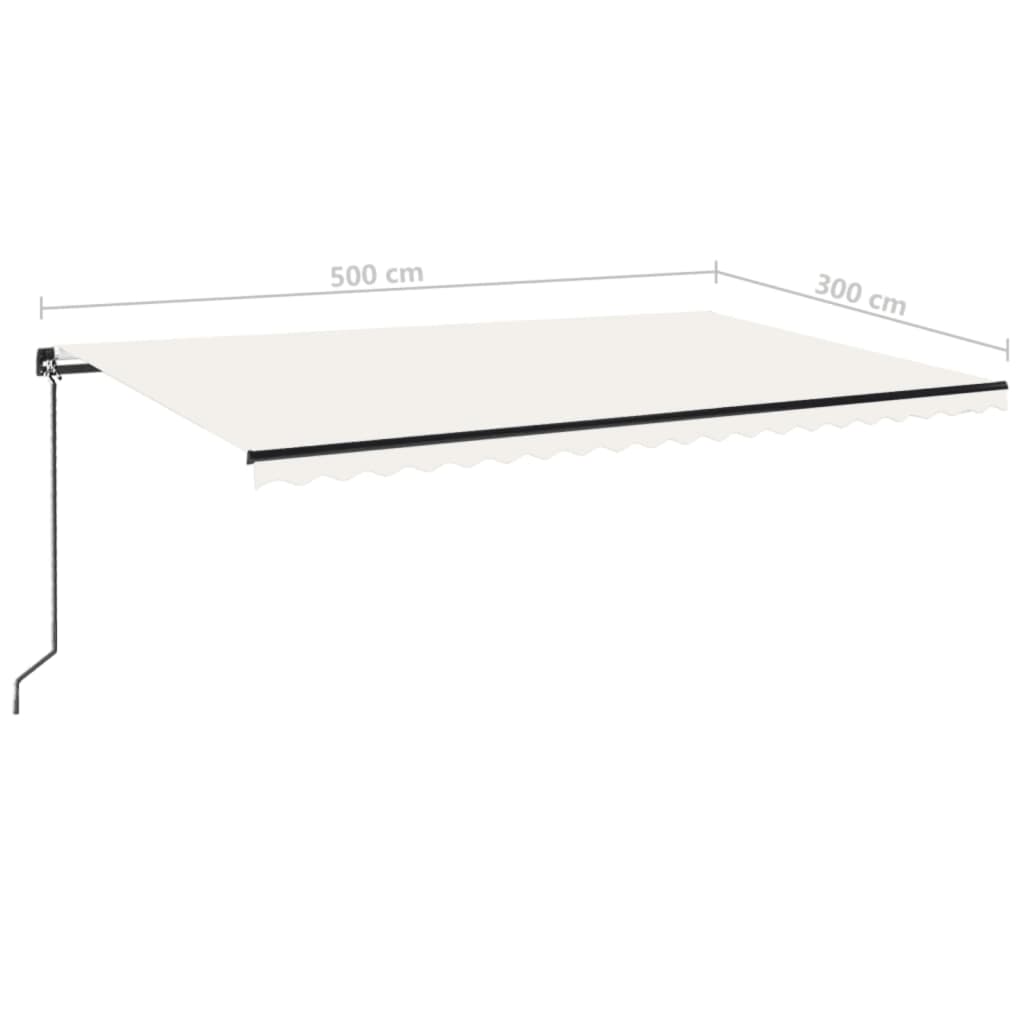 Manual Retractable Awning 500x300 cm Cream