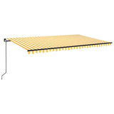 Manual Retractable Awning 500x300 cm Yellow and White