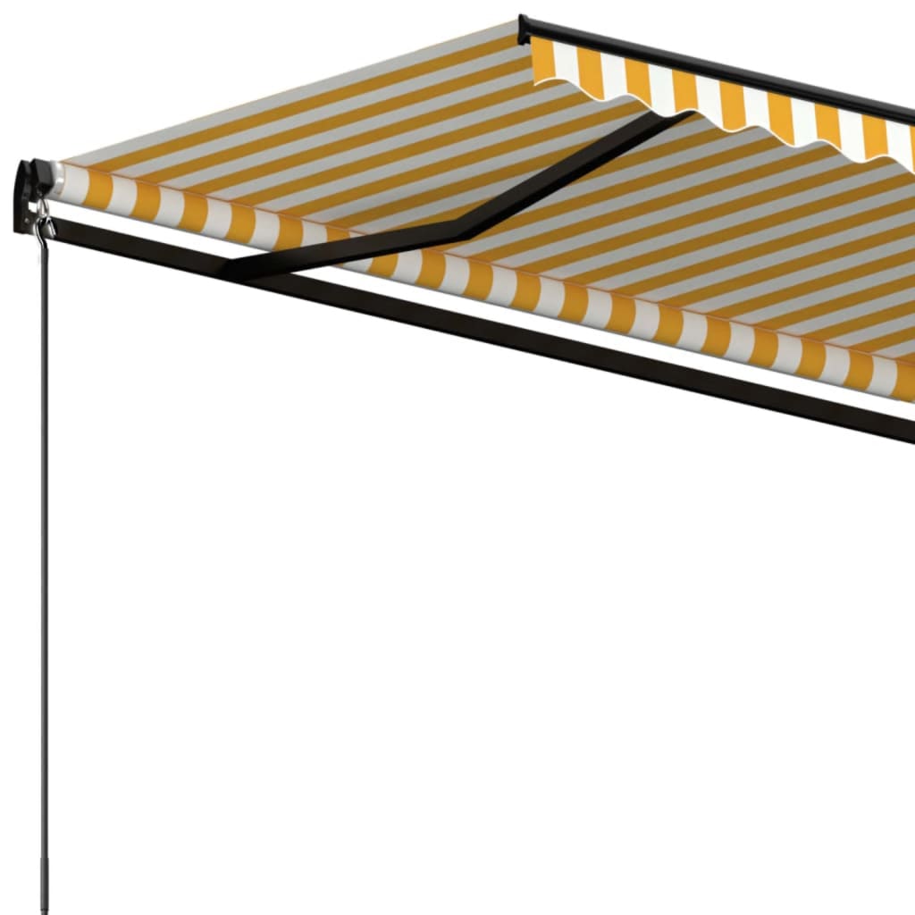 Manual Retractable Awning 500x300 cm Yellow and White