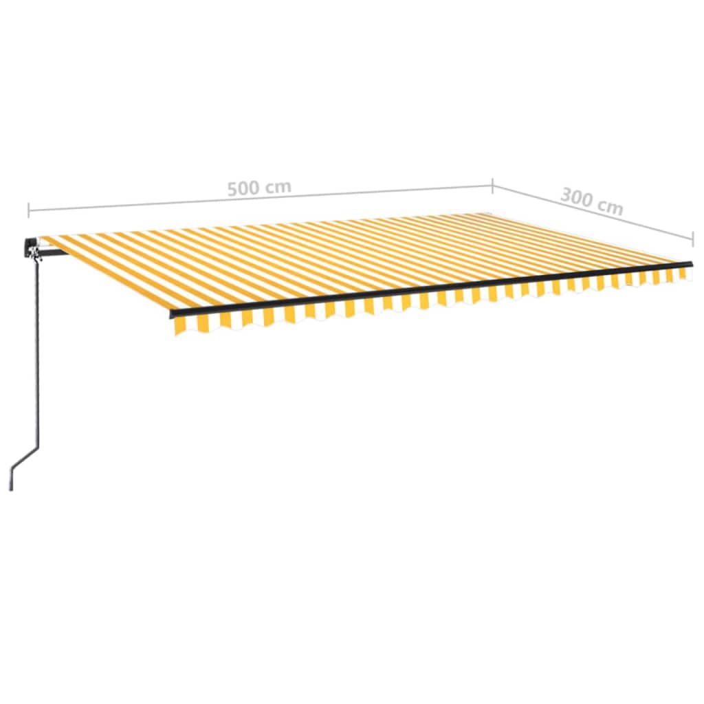 Manual Retractable Awning 500x300 cm Yellow and White