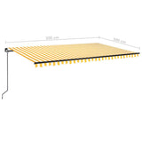 Manual Retractable Awning 500x300 cm Yellow and White