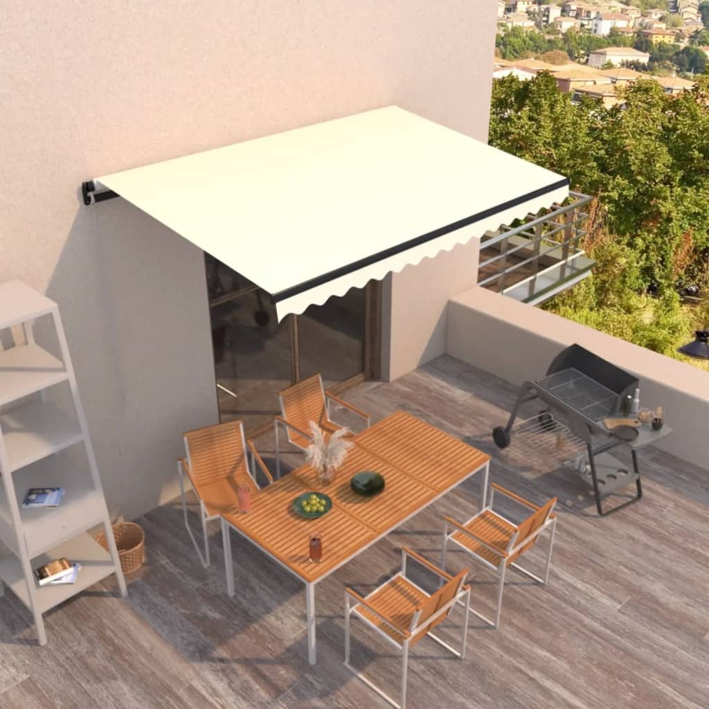 Manual Retractable Awning 400x350 cm Cream