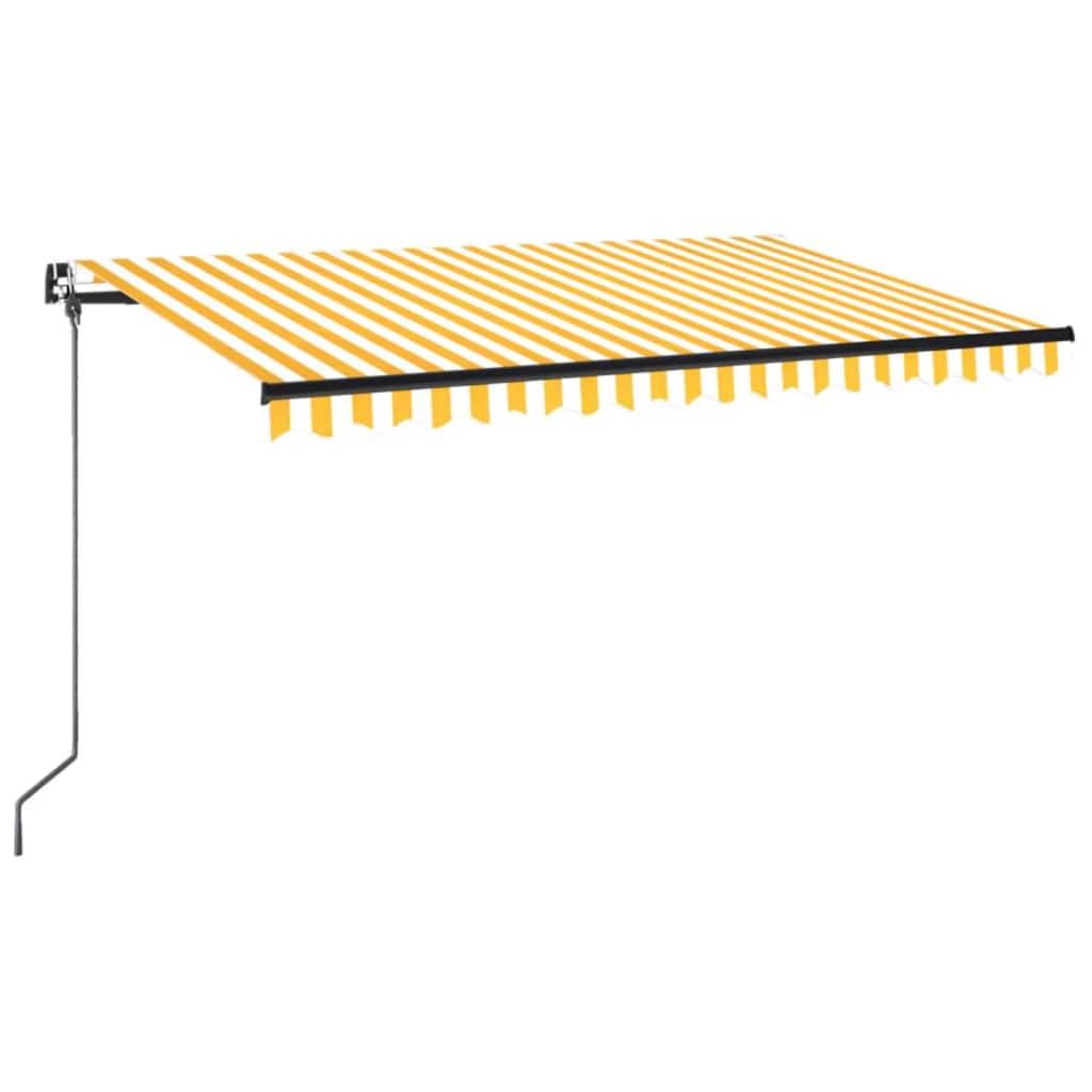 Manual Retractable Awning 400x350 cm Yellow and White