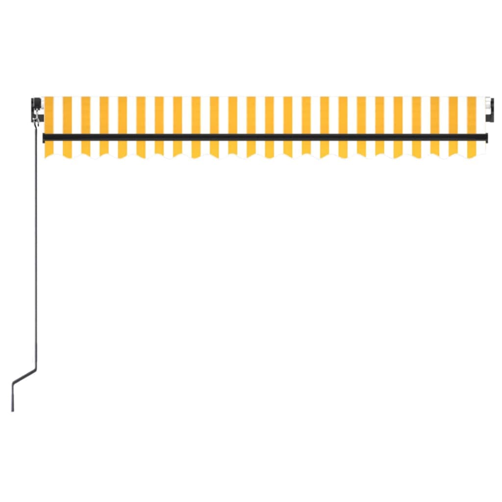 Manual Retractable Awning 400x350 cm Yellow and White