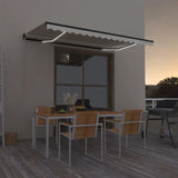 Manual Retractable Awning with LED 400x350 cm Cream