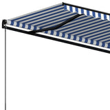 Manual Retractable Awning 450x350 cm Blue and White