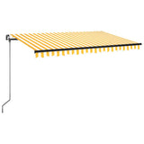 Manual Retractable Awning 450x350 cm Yellow and White