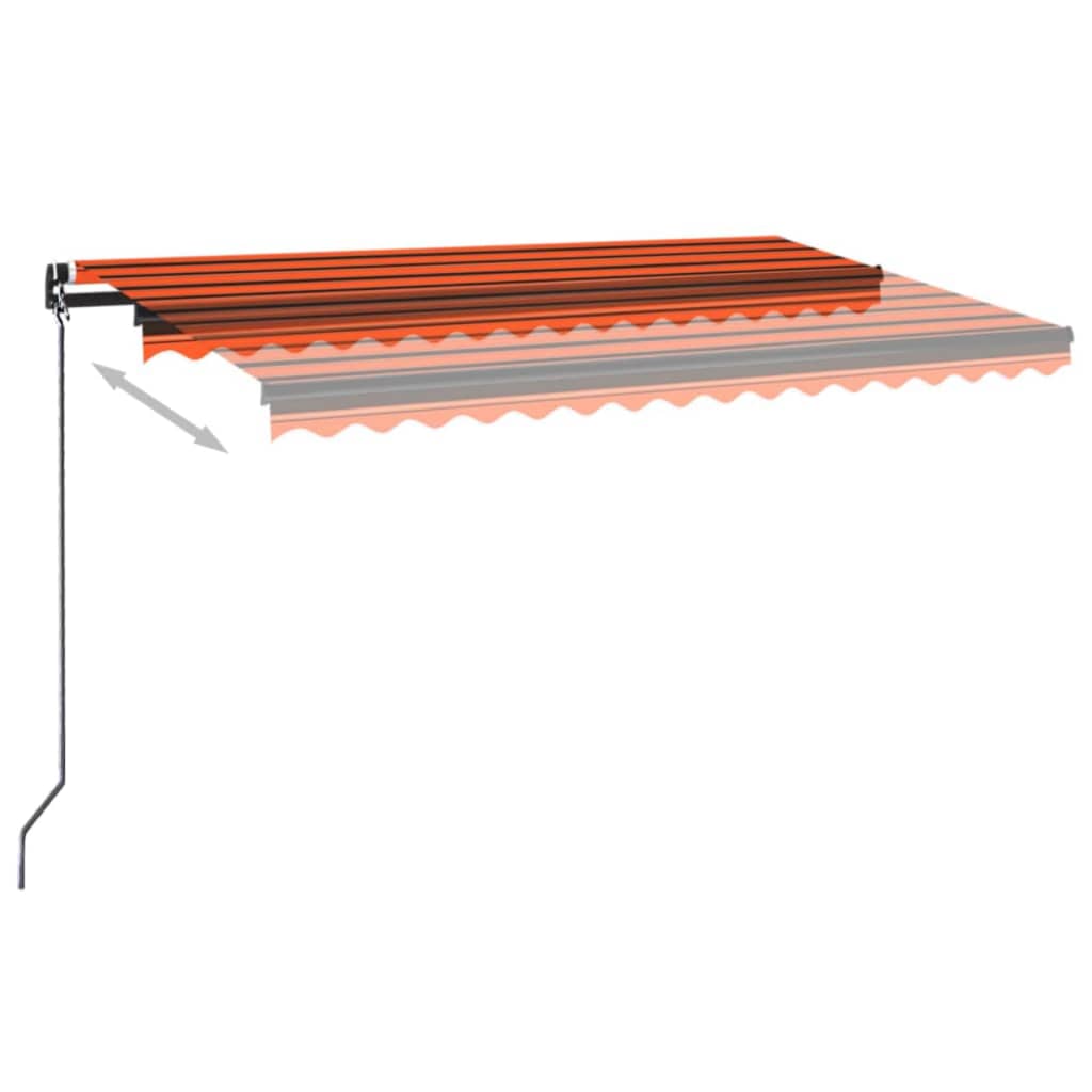 Manual Retractable Awning 450x350 cm Orange and Brown