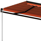 Manual Retractable Awning 450x350 cm Orange and Brown