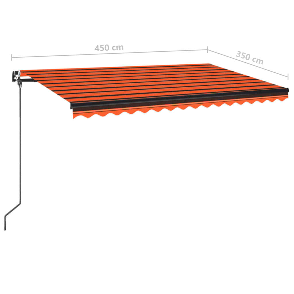 Manual Retractable Awning 450x350 cm Orange and Brown