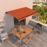 Manual Retractable Awning 450x350 cm Orange and Brown