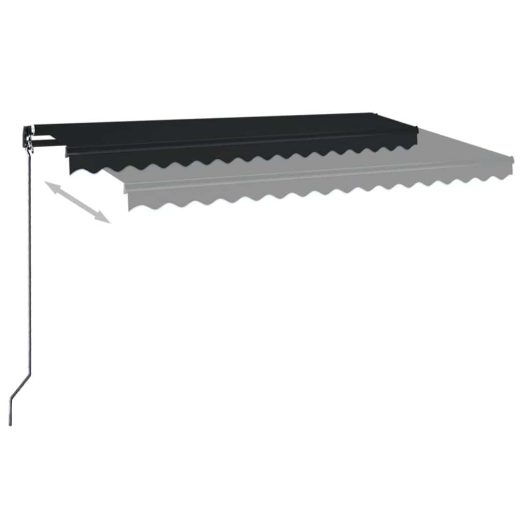 Manual Retractable Awning with LED 450x350 cm Anthracite