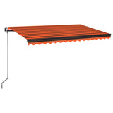 Manual Retractable Awning with LED 450x350 cm Orange and Brown