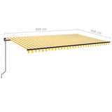 Manual Retractable Awning 500x350 cm Yellow and White