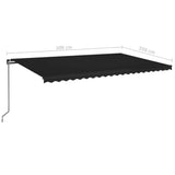 Manual Retractable Awning with LED 500x350 cm Anthracite