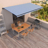 Manual Retractable Awning 600x350 cm Blue and White