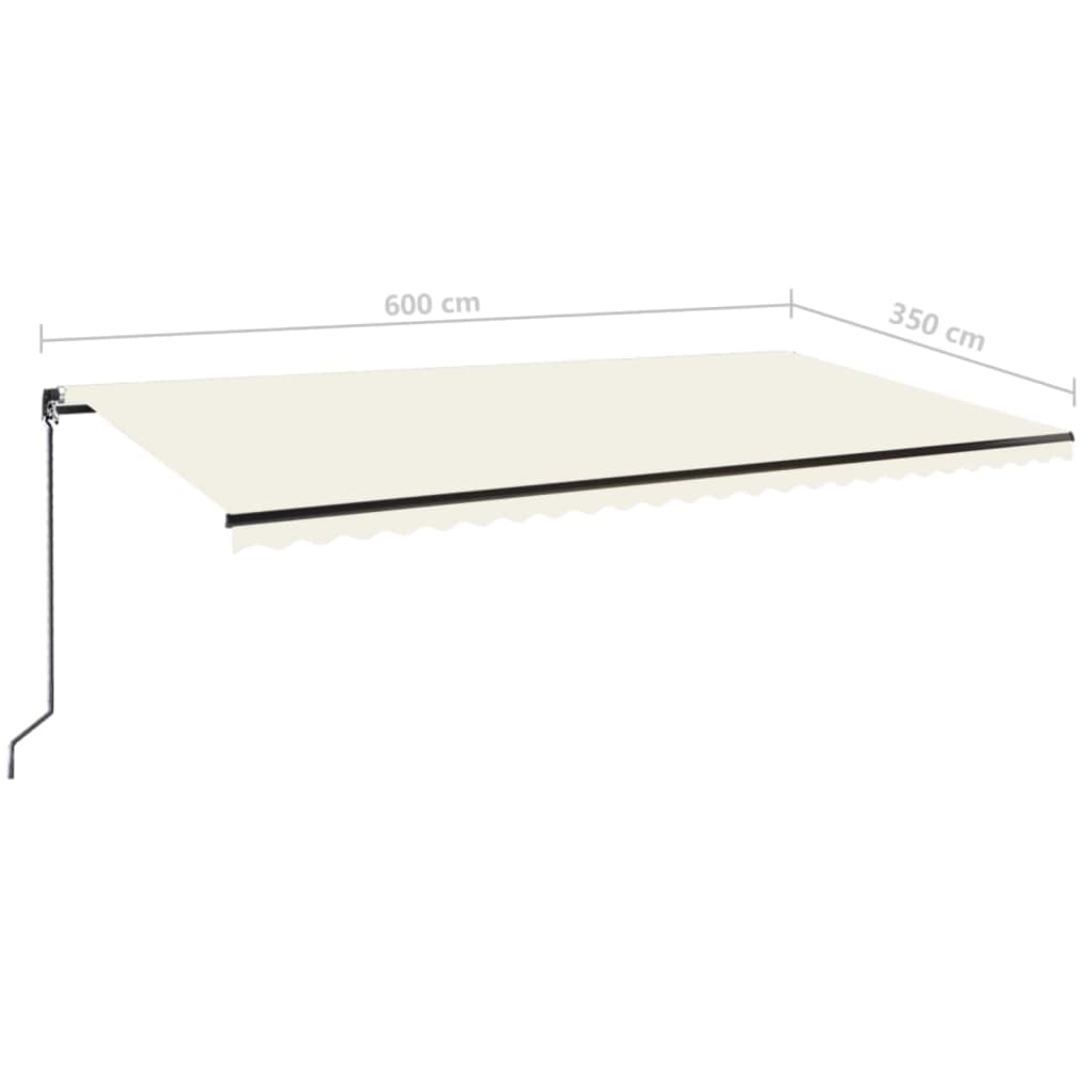 Manual Retractable Awning 600x350 cm Cream