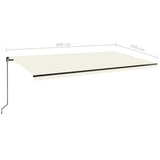 Manual Retractable Awning 600x350 cm Cream