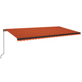 Manual Retractable Awning 600x350 cm Orange and Brown