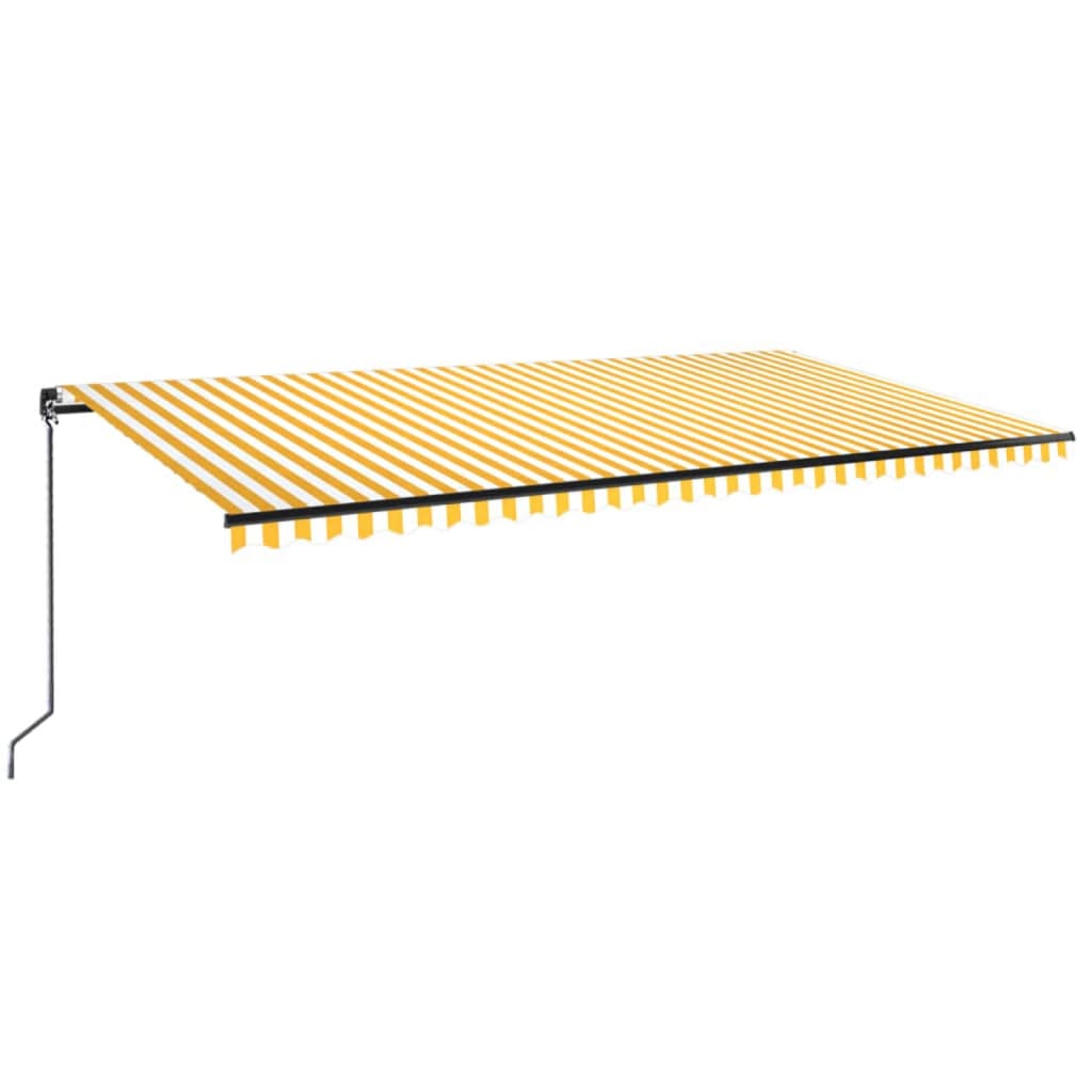 Manual Retractable Awning with LED 600x350 cm Yellow and White