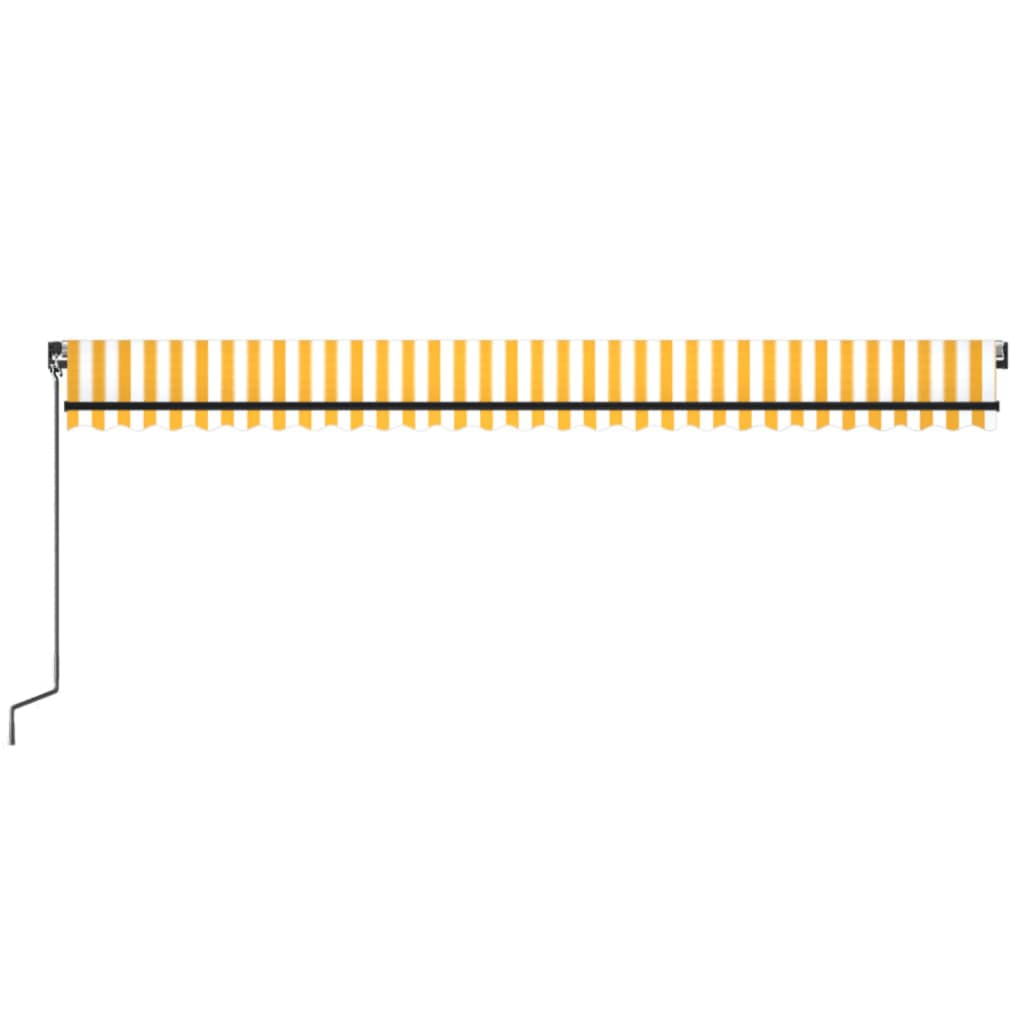 Manual Retractable Awning with LED 600x350 cm Yellow and White