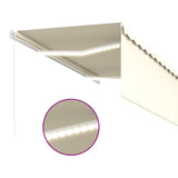Manual Retractable Awning with Blind&LED 3x2.5m Cream