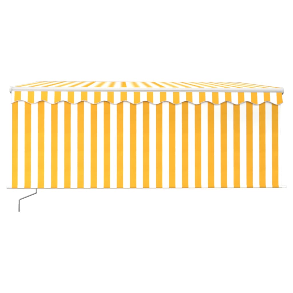Manual Retractable Awning with Blind&LED 3x2.5m Yellow&White