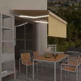Manual Retractable Awning with Blind&LED 3x2.5m Yellow&White