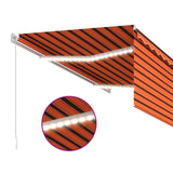 Manual Retractable Awning with Blind 3.5x2.5m Orange&Brown