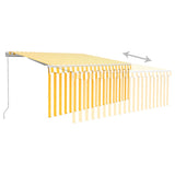 Manual Retractable Awning with Blind&LED 3.5x2.5m Yellow&White