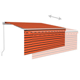 Manual Retractable Awning with Blind&LED 3.5x2.5m Orange&Brown