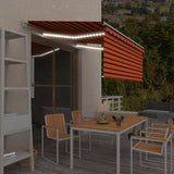 Manual Retractable Awning with Blind&LED 3.5x2.5m Orange&Brown