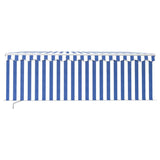 Manual Retractable Awning with Blind 4x3m Blue&White