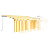 Manual Retractable Awning with Blind 4x3m Yellow&White