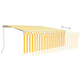 Manual Retractable Awning with Blind&LED 4x3m Yellow&White