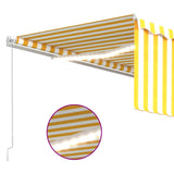 Manual Retractable Awning with Blind&LED 4x3m Yellow&White