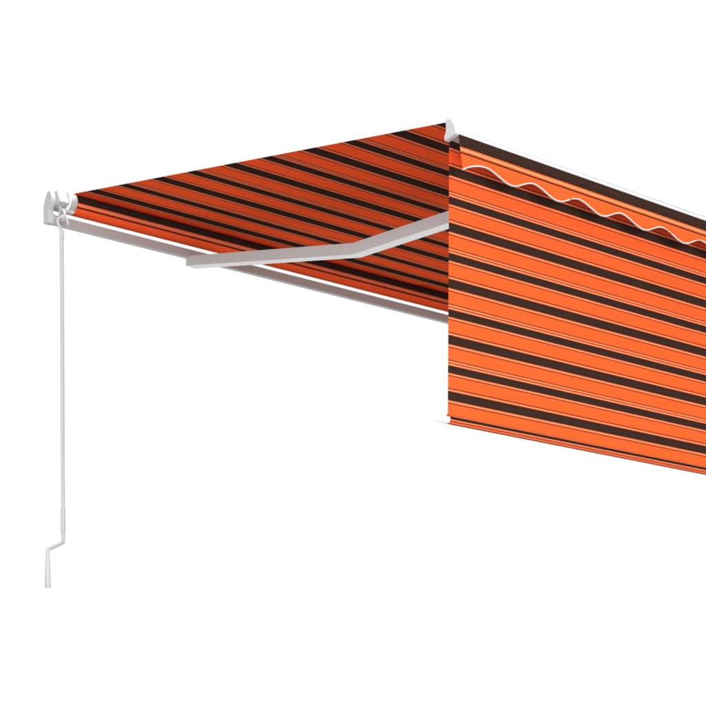 Manual Retractable Awning with Blind 4.5x3m Orange&Brown