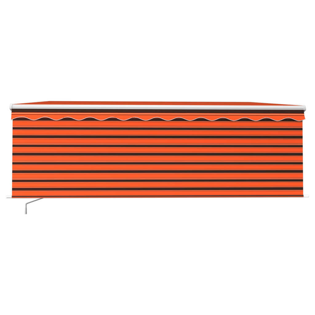Manual Retractable Awning with Blind&LED 4.5x3m Orange&Brown