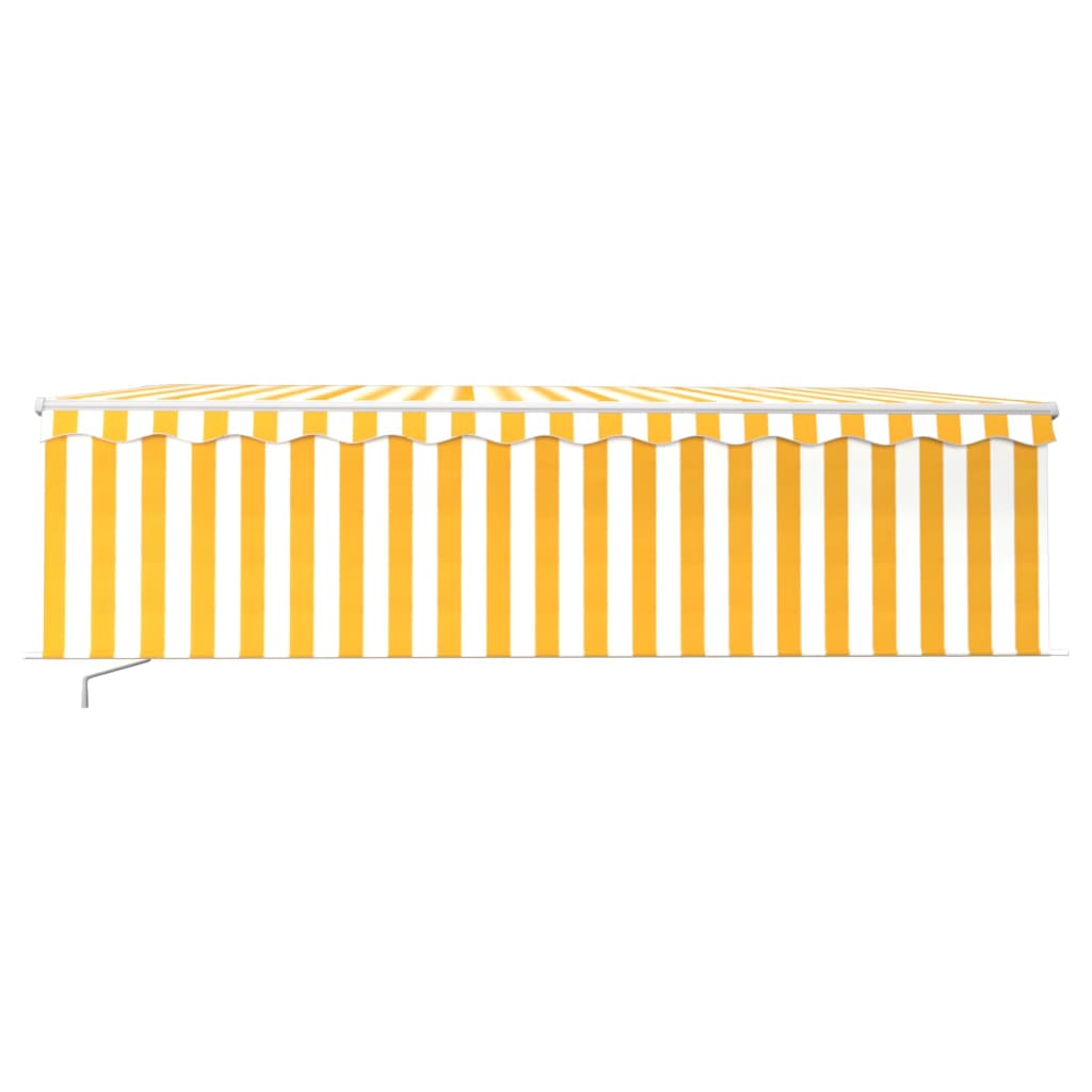 Manual Retractable Awning with Blind&LED 5x3m Yellow&White